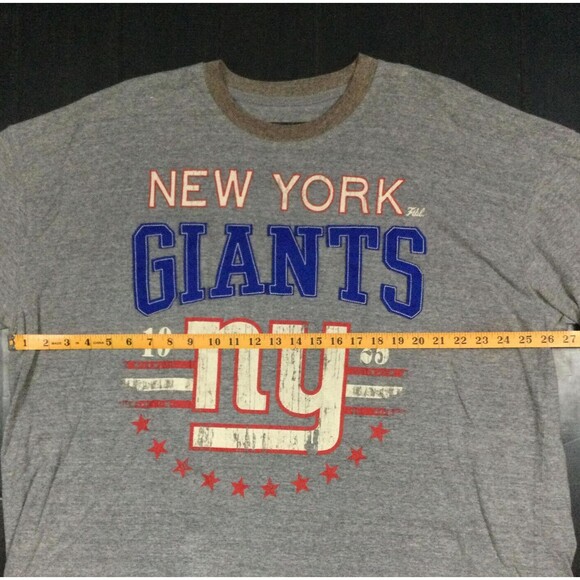NFL Team Apparel-Men's Sz 4 XB -New York Giants- 1925 -Gray T-Shirt -Cotton/Poly - Picture 7 of 9